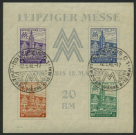 WEST-SACHSEN Bl. 5Xa O, 1956, Block Leipziger Messe, Wz. 1X, Type II, Sonderstempel, Pracht, Gepr. Ströh, Mi. 350.- - Andere & Zonder Classificatie