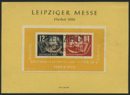 DDR Bl. 7 BrfStk, 1950, Block Debria, Dreifarbiger Sonderstempel, Pracht, Mi. 140.- - Andere & Zonder Classificatie