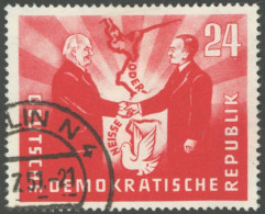 DDR 284I O, 1951, 24 Pf. Deutsch-polnische Freundschaft Mit Abart Fleck Im Schwanzgefieder Der Taube, Pracht - Other & Unclassified
