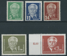 DDR 322-26 , 1952/3, Pieck, Wz. 2, Postfrischer Prachtsatz, Mi. 130.- - Other & Unclassified