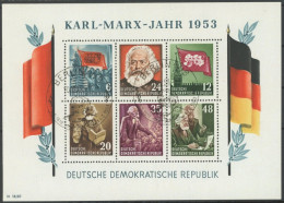 DDR Bl. 8AYII O, 1953, Marx-Block, Gezähnt, Wz. 2YII, Ersttags-Sonderstempel, Pracht, Gepr. König, Mi. 180.- - Andere & Zonder Classificatie