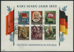DDR Bl. 8BYI O, 1953, Marx-Block, Ungezähnt, Wz. 2YI, Sonderstempel, Pracht, Gepr. Tichatzky, Mi. 150.- - Andere & Zonder Classificatie