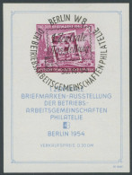 DDR Bl. 10 O, 1954, Block Briefmarkenausstellung, Ersttagssonderstempel, Pracht, Mi. 60.- - Andere & Zonder Classificatie