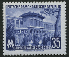DDR 448bXI , 1955, 35 Pf. Dunkelblau Frühjahrsmesse, Wz. 2XI, Pracht, Gepr. Schönherr, Mi. 160.- - Used Stamps