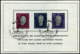 DDR Bl. 15 O, 1958, Block Buchenwald, Ersttags-Sonderstempel, Pracht, Mi. 130.- - Andere & Zonder Classificatie
