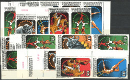 DDR 2983-86 O, 1985, Zirkus, Alle 16 Zusammendrucke Komplett (W Zd 645-52 Und S Zd 292-99), Ersttagsstempel, Pracht, Mi. - Other & Unclassified
