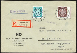 DIENSTMARKEN A D 4,17 BRIEF, 1955, 84 Pf. Lebhaftrötlichbraun Mit 10 Pf. Zusatzfrankatur Auf Einschreibbrief, Pracht - Andere & Zonder Classificatie