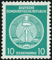 DIENSTMARKEN A D 19IIXII , 1954, 10 Pf. Bläulichgrün, Type II, Wz. 2XII, Pracht, Fotobefund Schönherr, Mi. 250.- - Other & Unclassified