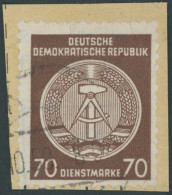 DIENSTMARKEN A D 41yAY BrfStk, 1958, 70 Pf. Rötlichbraun, Wz. 3Y, Gefasertes Papier, Prachtbriefstück, Gepr. König, Mi.  - Autres & Non Classés