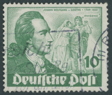 BERLIN 61I O, 1949, 10 Pf. Goethe Mit Abart Farbfleck Neben Rechtem Unterarm Des Darstellers, üblich Gezähnt Pracht, Mi. - Used Stamps