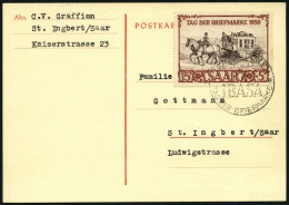 SAARLAND 291 BRIEF, 1950, 15 Fr. IBASA Mit Sonderstempel Vom 24.4. Auf Maximumkarte, Pracht - Otros & Sin Clasificación