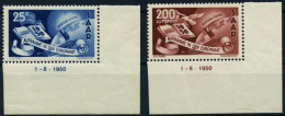 SAARLAND 297/8Br , 1950, Europarat, 2 Randstücke Mit Druckdatum 1.8.1950, Pracht, Mi. 550.- - Other & Unclassified