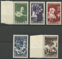 SAARLAND 309-13 , 1951, Volkshilfe, Postfrischer Prachtsatz, Mi. 65.- - Andere & Zonder Classificatie