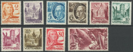 WÜRTTEMBERG 28-37 , 1948, Freimarken, Ohne Währungsangabe, Postfrischer Prachtsatz, Mi. 200.- - Other & Unclassified