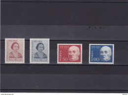 NORVEGE 1963  Collet Auteur Dramatique, Aase Poète Yvert 450-451 + 458-459 NEUF** MNH Cote : 5,50 Euros - Unused Stamps