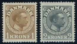 DÄNEMARK 75/6 , 1913, 1 Und 2 Kr. König Christian X, Falzrest, 2 Prachtwerte, Mi. 160.- - Otros & Sin Clasificación