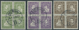 DÄNEMARK 131-42 VB O, 1924, 300 Jahre Dänische Post, 3 Viererblocks, Prachtsatz, Mi. 110.- - Andere & Zonder Classificatie