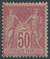 FRANKREICH 81I , 1899, 50 C. Karmin Auf Rosa, Type I, Falzrest, Pracht, Mi. 250.- - Sonstige & Ohne Zuordnung