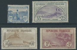 FRANKREICH 131-34 , 1917, 25 C. - 1 Fr. Kriegswaisen, Falzreste, 4 Werte Feinst/Pracht, Mi. 870.- - Sonstige & Ohne Zuordnung