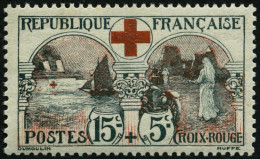 FRANKREICH 136 , 1918, 15 C. Rotes Kreuz, Falzrest, Pracht, Mi. 150.- - Sonstige & Ohne Zuordnung