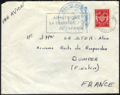 MILITÄRPOSTMARKEN M 12a BRIEF, 1962, Militärpostmarke In Rot Und Blauer K2 Absenderstempel Der Französischen Marine Auf  - Militaire Stempels Vanaf 1900 (buiten De Oorlog)