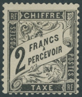 PORTOMARKEN P 22 , 1882, 2 Fr. Schwarz, Falzrest, Normale Zähnung, Pracht,Mi. 1500.- - Otros & Sin Clasificación