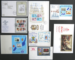 SAMMLUNGEN, LOTS 1980-84, 8 Verschiedene FDC`s Mit Blocks Von Großbritannien, Guernsey, Isle Of Man Und Jersey, Prachter - Sammlungen