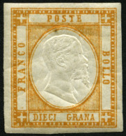 ITALIEN 6a , 1861, 10 Gr. Orange Mit Leichter Doppelter Kopfprägung, Falzreste, Gummi Etwas Bügig, Pracht, Signiert Kosa - Mint/hinged