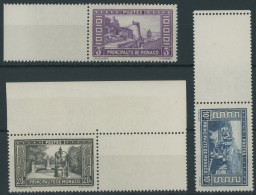 MONACO 134-36 , 1933, 5 - 20 Fr. Bauwerke, Randstücke, 3 Postfrische Prachtwerte, Mi. 650.- - Altri & Non Classificati