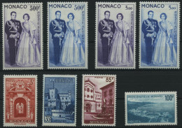 MONACO 603 , 1959/60, Fürstenpaar Und Ansichten, Falzreste, 3 Prachtsätze - Altri & Non Classificati