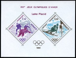 MONACO 1419/20 , 1980, Olympische Winterspiele, Sonderdruck Als Block, Pracht, Mi. 220.- - Altri & Non Classificati