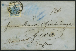 ÖSTERREICH 5Y BRIEF, 1855, 9 Kr. Blau, Maschinenpapier, Type IIIb, K1 RECOMMANDIRT WIEN, Rückseitig Defekte 6 Kr., Prach - Andere & Zonder Classificatie