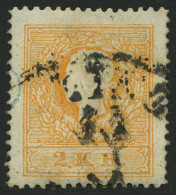 ÖSTERREICH 10IIe O, 1859, 2 Kr. Orange, Type II, Repariert, Mi. (600.-) - Andere & Zonder Classificatie