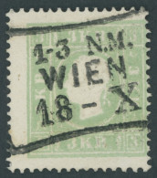ÖSTERREICH BIS 1867 12a O, 1859, 3 Kr. Grün, Pracht, Mi. 180.- - Andere & Zonder Classificatie