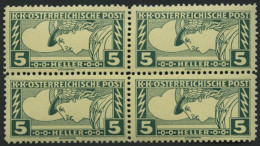 ÖSTERREICH 219A VB , , 1917, 2 H. Eilmarke, Gezähnt L 121/2, Im Viererblock, Die Beiden Unteren Postfrischen Marken Mit  - Gebraucht