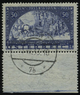 ÖSTERREICH 556A O, 1933, 50 G. WIPA, Faserpapier, Unterrandstück, Tagesstempel WIEN, Pracht, Mi. 800.- - Used Stamps