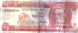 BARBADOS $1 RED MAN FRONT BUILDINGS BACK  ND (1973) VF P. 29 READ DESCRIPTION!!!!! - Barbados