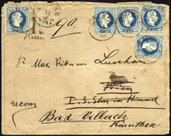POST IN DER LEVANTE 4II BRIEF, 1883, 10 So. Blau, 5x Auf Einschreibbrief Von SMIRNE Nach Wien, Von Dort Nach Bad Villach - Eastern Austria
