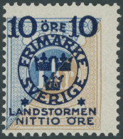 SCHWEDEN 106 , 1916, 10 Ö. Auf 1 Kr. Landsturm II, Postfrisch, Pracht - Otros & Sin Clasificación