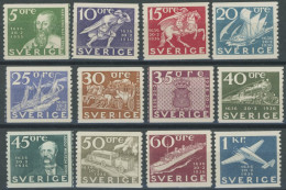 SCHWEDEN 227-38A , 1936, 300 Jahre Post, Prachtsatz (12 Werte) - Otros & Sin Clasificación