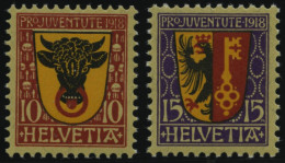 SCHWEIZ BUNDESPOST 143/4 , 1918, Pro Juventute, Postfrisch, Pracht, Mi. 60.- - Usados