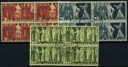 SCHWEIZ BUNDESPOST 328-30x VB O, 1955, Symbole Der Demokratie, Gelblich/weißes Faserpapier, In Zentrisch Gestempelten Vi - Used Stamps
