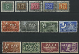 SCHWEIZ BUNDESPOST 447-59 O, 1945, PAX, Prachtsatz, Mi. 1000.- - Used Stamps