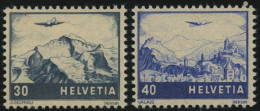 SCHWEIZ BUNDESPOST 506/7 , 1948, Flugzeug über Landschaften, Pracht, Mi. 70.- - Used Stamps