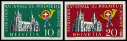 SCHWEIZ BUNDESPOST 611/2 , 1955, Einzelmarken Lausanne, 2 Prachtwerte, Mi. 80.- - Nuevos