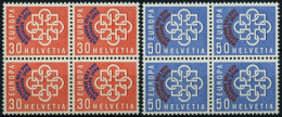 SCHWEIZ BUNDESPOST 681/2 VB , 1959, PTT In Viererblocks, Prachtsatz, Mi. 160.- - Unused Stamps