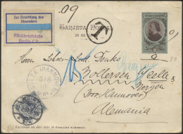 ARGENTINIEN 1901, 2 C. Bildpost-Ansichtskarte (Acorazado San Martin) Von Buenos Aires Nach Deutschland, Mit 2 Pf. Nachpo - Brieven En Documenten