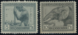 BELGISCH-KONGO 76/7 , 1924, 5 Und 10 Fr. Kongo, Gummi Teils Etwas Gebräunt Sonst Pracht - Otros & Sin Clasificación