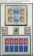 EUROPA UNION , Sammlungsteil Sympathie- Und Mitläuferausgaben Von 1966-75, Mit Kleinbogen Und Blocks, Pracht, Mi. 330.- - Collections