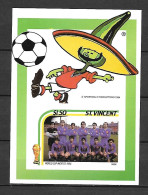 St Vincent 1986 Football World Cup MEXICO - SPAIN Team IMPERFORATE MS MNH - 1986 – Mexico